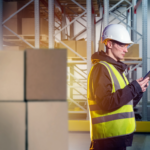 Lone worker in factory using SafeTCard Mobile App